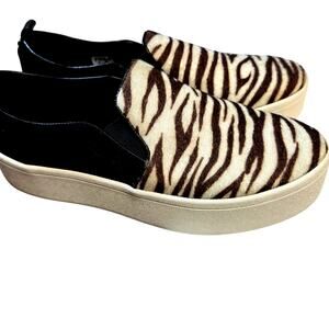 Women's 8 Zebra Stripe Flats Aldo Slip On 2 Inch Platform Loafer Shoe